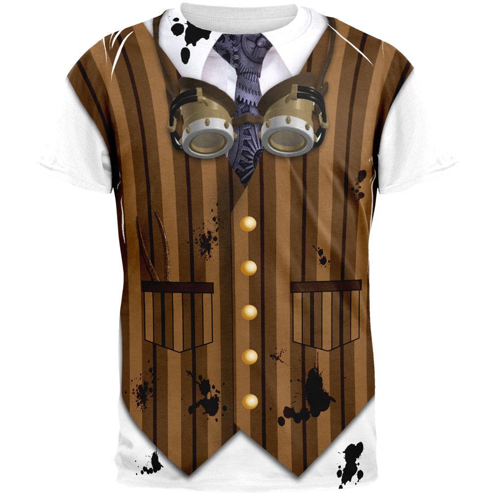 Halloween Steam Punk Engineer Costume All Over Adult T-Shirt