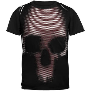 Halloween Circle Pattern Skull Adult Black Back T-Shirt