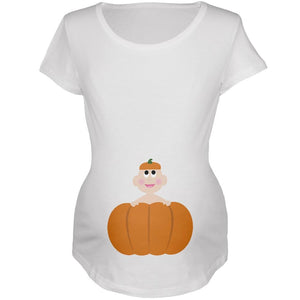 Halloween Pumpkin Baby White Maternity Soft T-Shirt