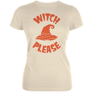 Halloween Witch Please Cream Juniors Soft T-Shirt