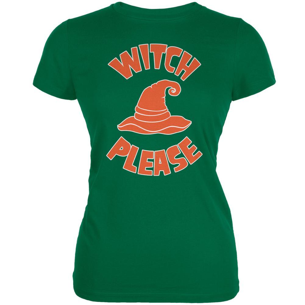 Halloween Witch Please Kelly Green Juniors Soft T-Shirt