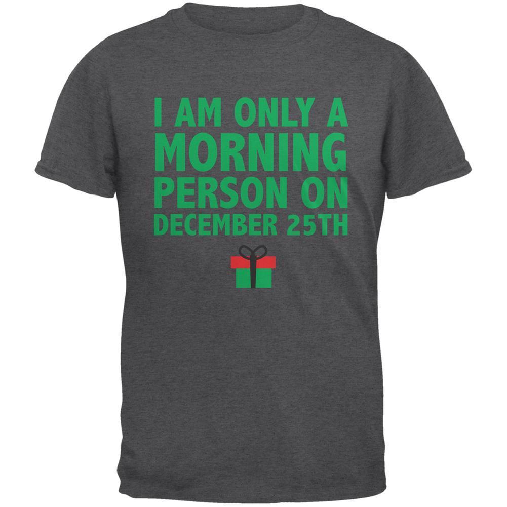 Christmas Morning Person Dark Heather Adult T-Shirt