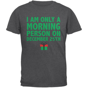 Christmas Morning Person Dark Heather Adult T-Shirt
