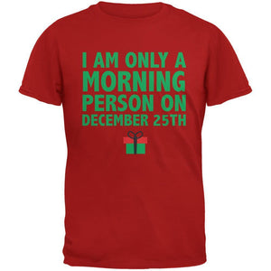 Christmas Morning Person Red Adult T-Shirt