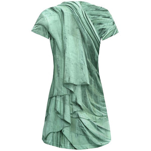 Statue of Liberty Lady Costume Juniors V-Neck Beach Cover-Up Dress