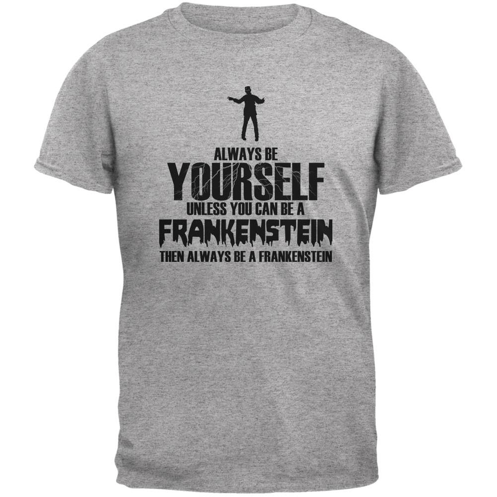 Halloween Always Be Yourself Frankenstein Heather Grey Youth T-Shirt