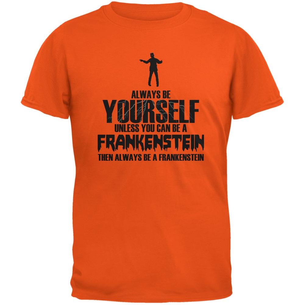 Halloween Always Be Yourself Frankenstein Orange Youth T-Shirt
