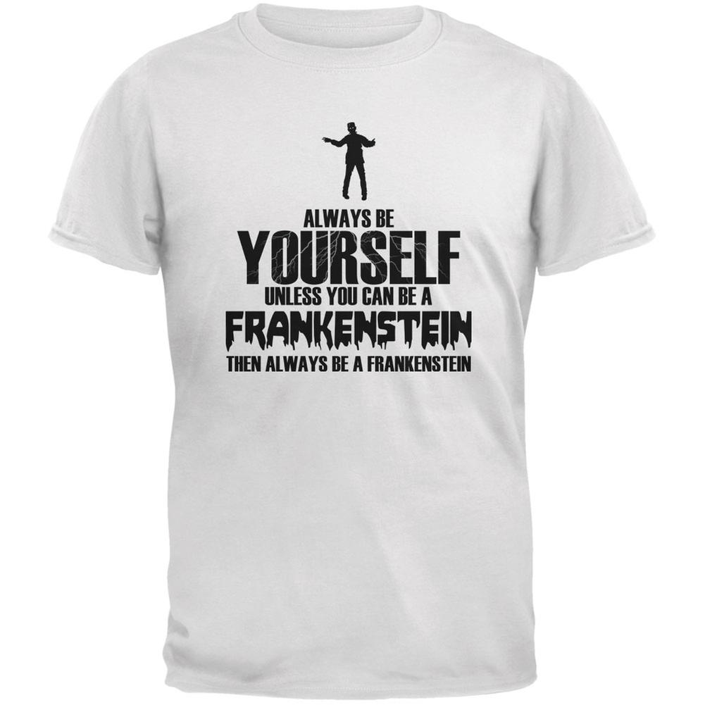 Halloween Always Be Yourself Frankenstein White Youth T-Shirt