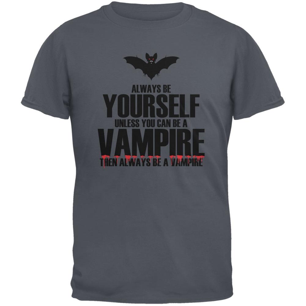 Halloween Always Be Yourself Vampire Charcoal Youth T-Shirt