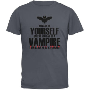 Halloween Always Be Yourself Vampire Charcoal Youth T-Shirt