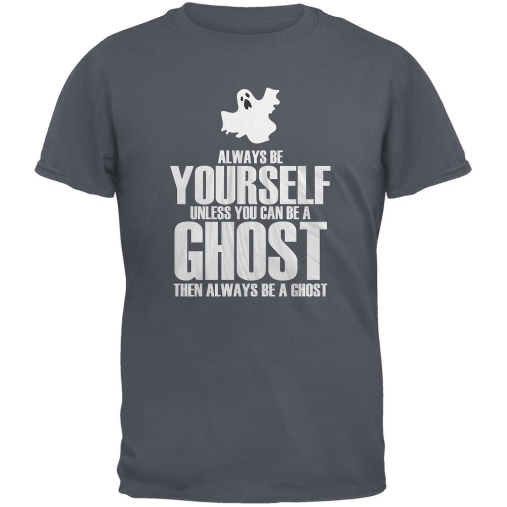 Halloween Always Be Yourself Ghost Charcoal Youth T-Shirt