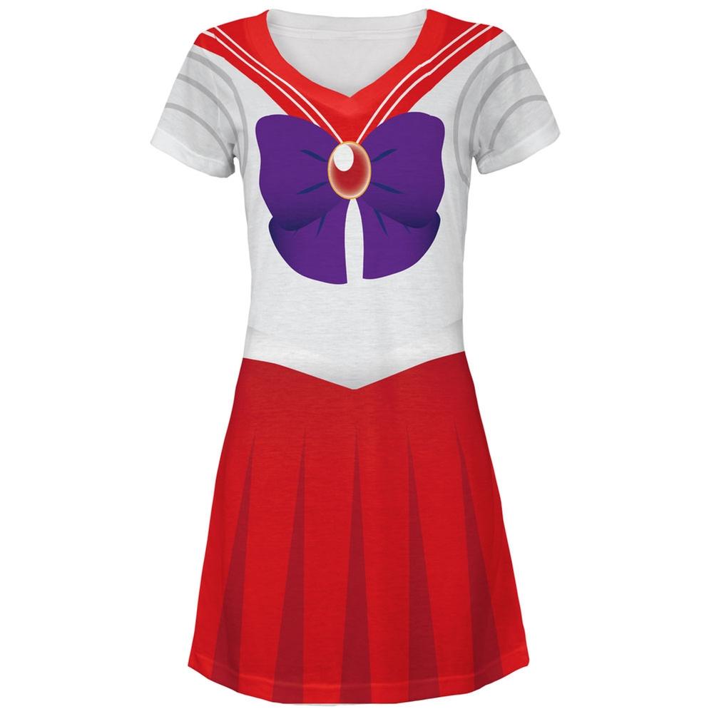 Anime Mars Sailor Costume Juniors V-Neck Beach Cover-Up Dress