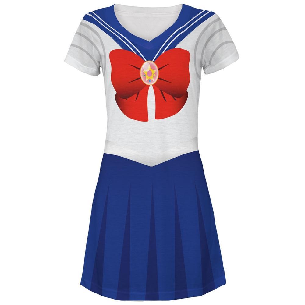 Anime Moon Sailor Costume Juniors V-Neck Beach Cover-Up Dress