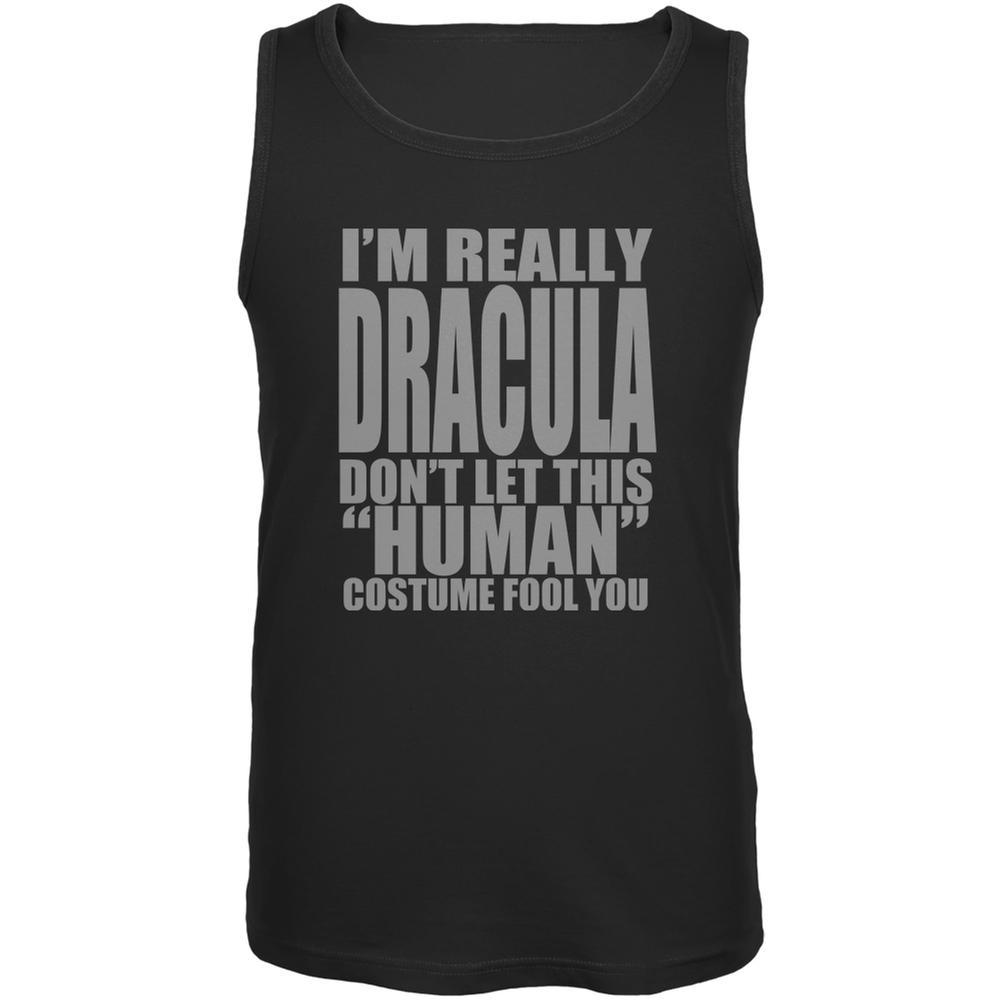 Halloween Human Dracula Costume Black Adult Tank Top