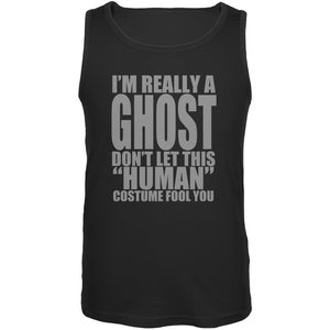 Halloween Human Ghost Costume Black Adult Tank Top