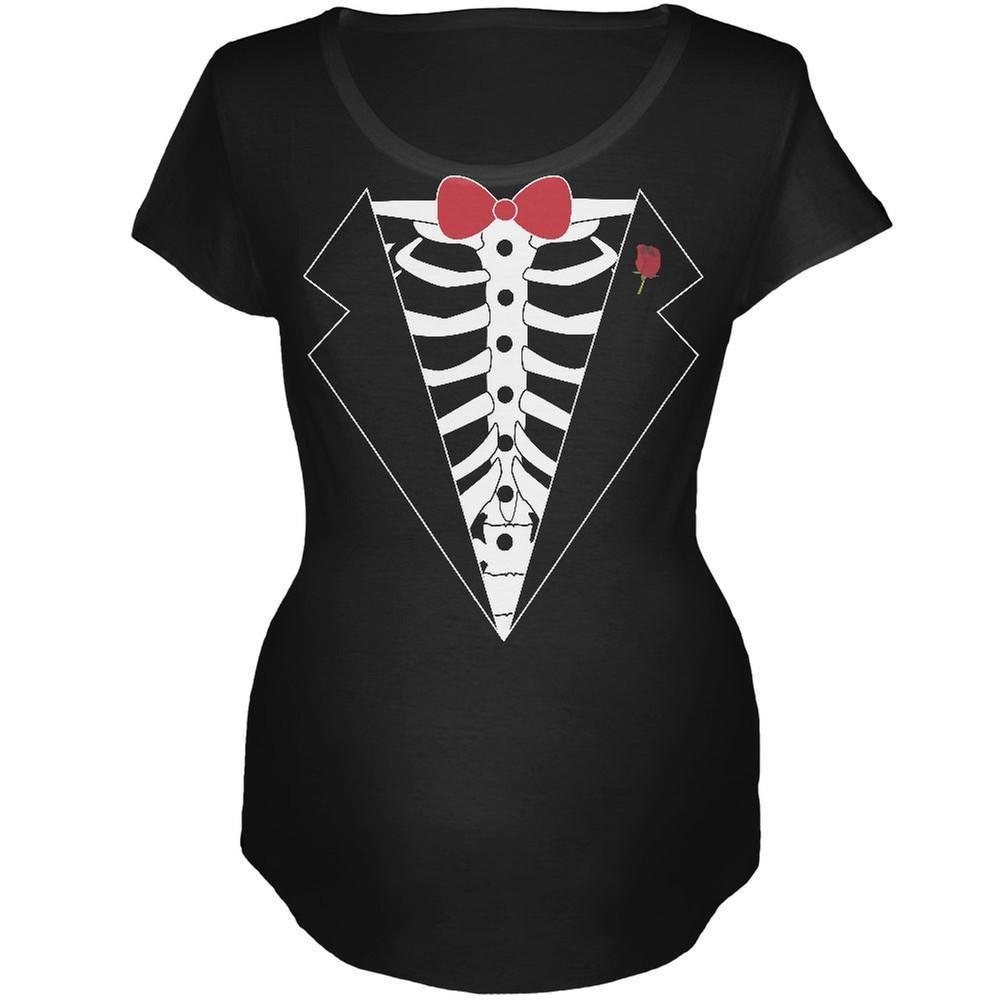 Tuxedo Skeleton Costume Black Maternity Soft T-Shirt