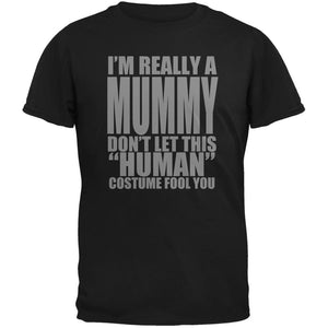 Halloween Human Mummy Costume Black Adult T-Shirt