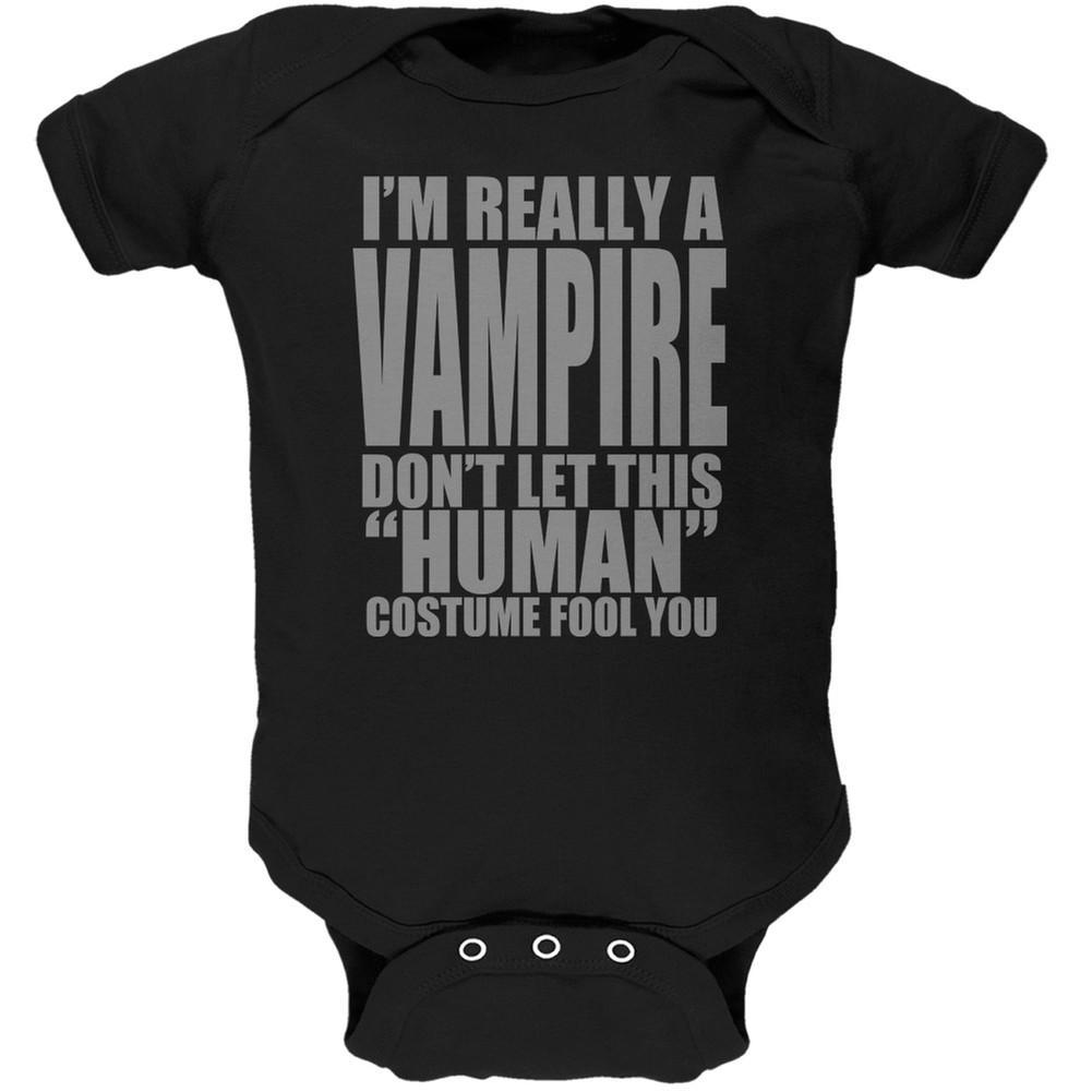 Halloween Human Vampire Costume Black Soft Baby One Piece