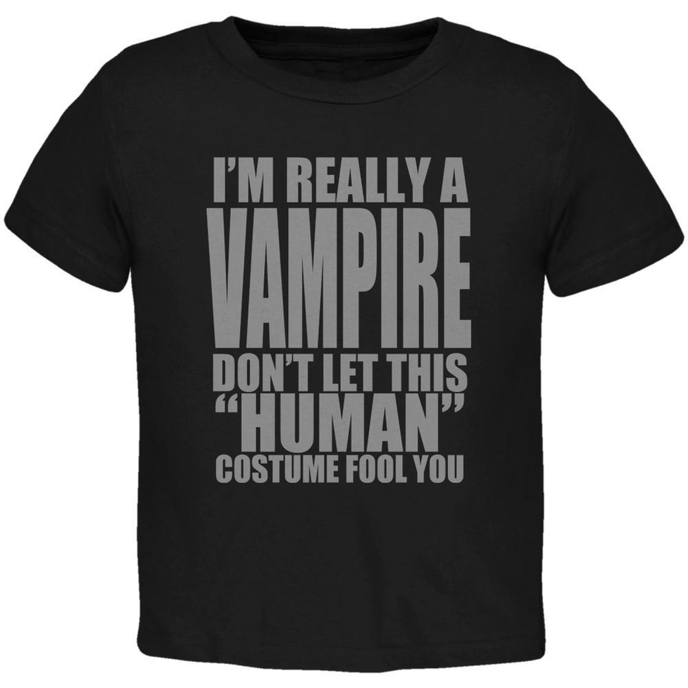 Halloween Human Vampire Costume Black Toddler T-Shirt