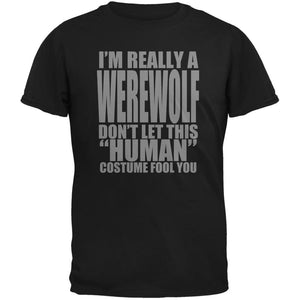 Halloween Human Werewolf Costume Black Adult T-Shirt