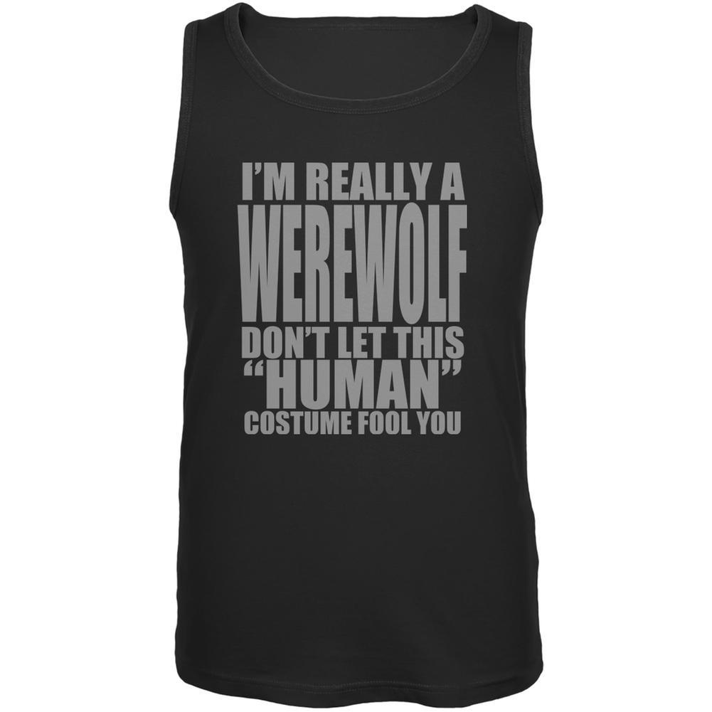 Halloween Human Werewolf Costume Black Adult Tank Top