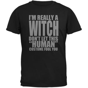 Halloween Human Witch Costume Black Adult T-Shirt
