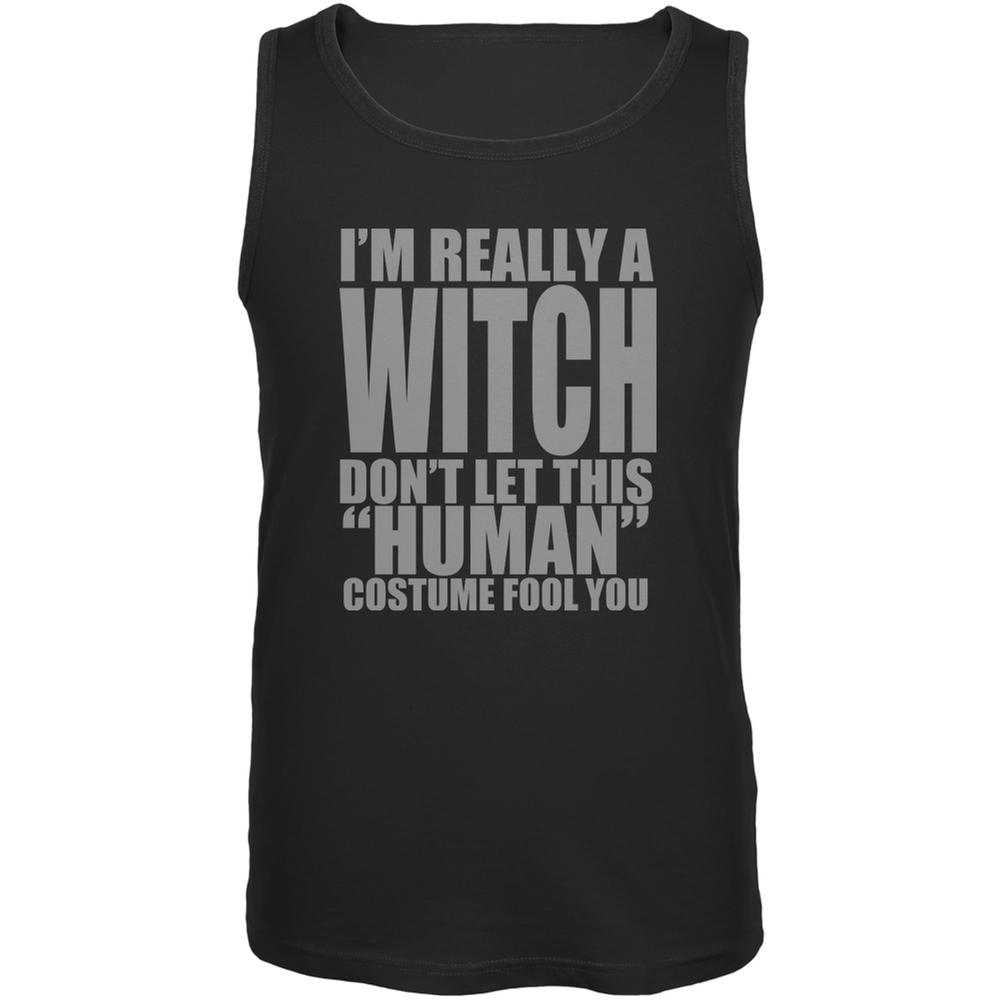 Halloween Human Witch Costume Black Adult Tank Top