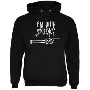 Halloween I'm With Spooky Black Adult Hoodie