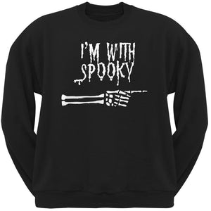 Halloween I'm With Spooky Black Adult Sweatshirt