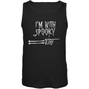 Halloween I'm With Spooky Black Adult Tank Top
