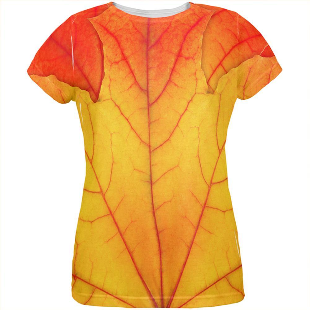 Halloween Autumn Fall Leaf Costume All Over Womens T-Shirt