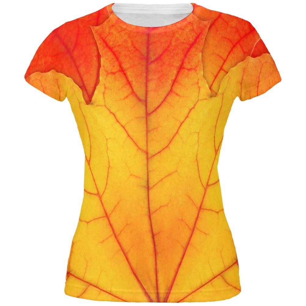 Halloween Autumn Fall Leaf Costume All Over Juniors T-Shirt