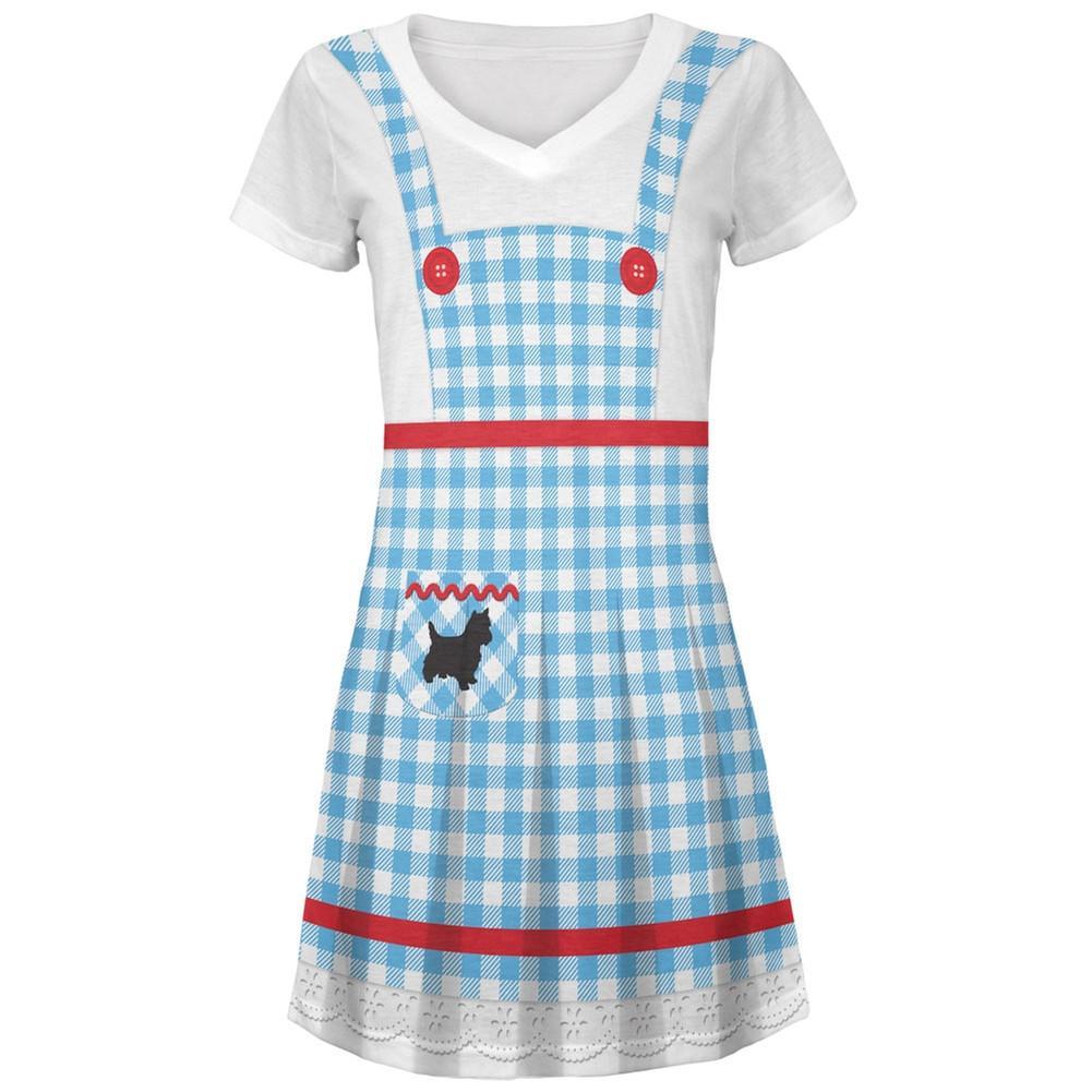 Halloween Dorothy Costume All Over Juniors V-Neck Dress
