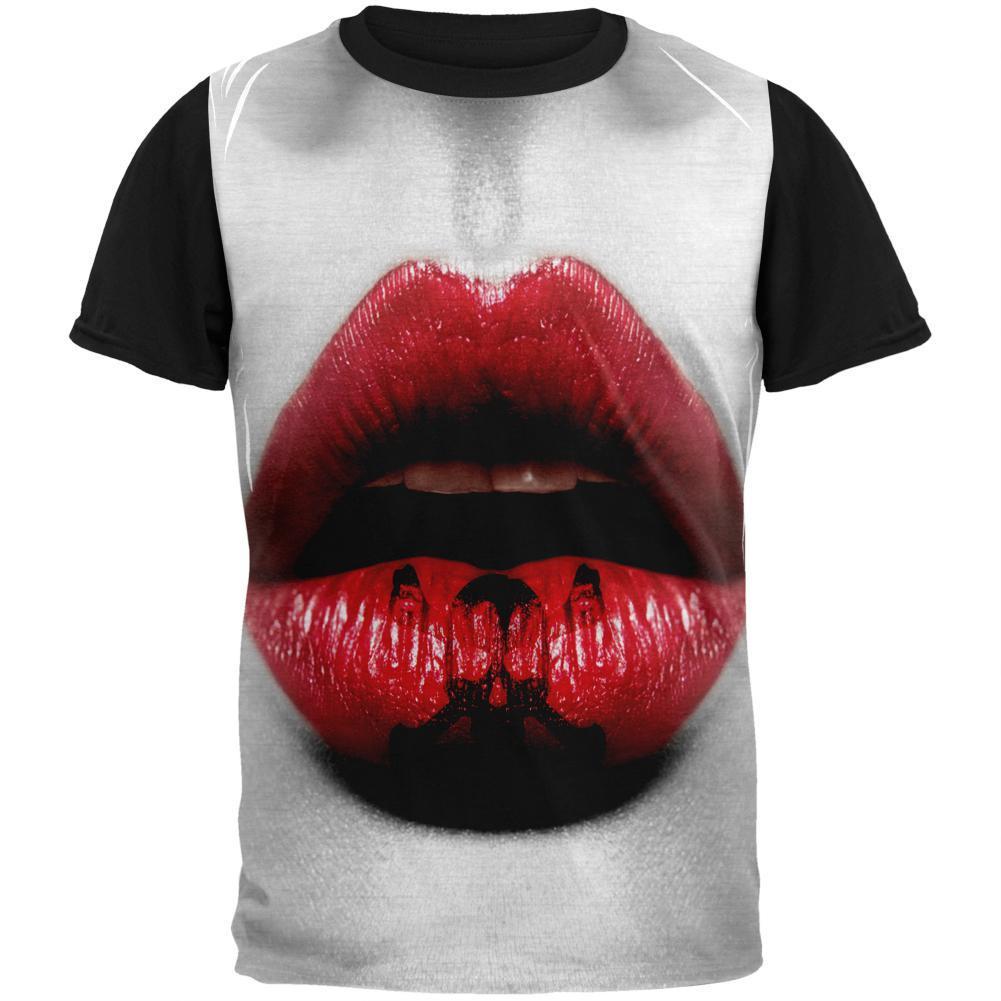 Halloween Kiss of Death Adult Black Back T-Shirt