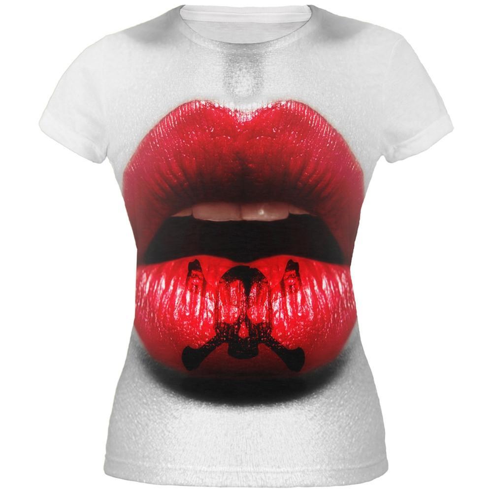 Halloween Kiss of Death All Over Juniors T-Shirt