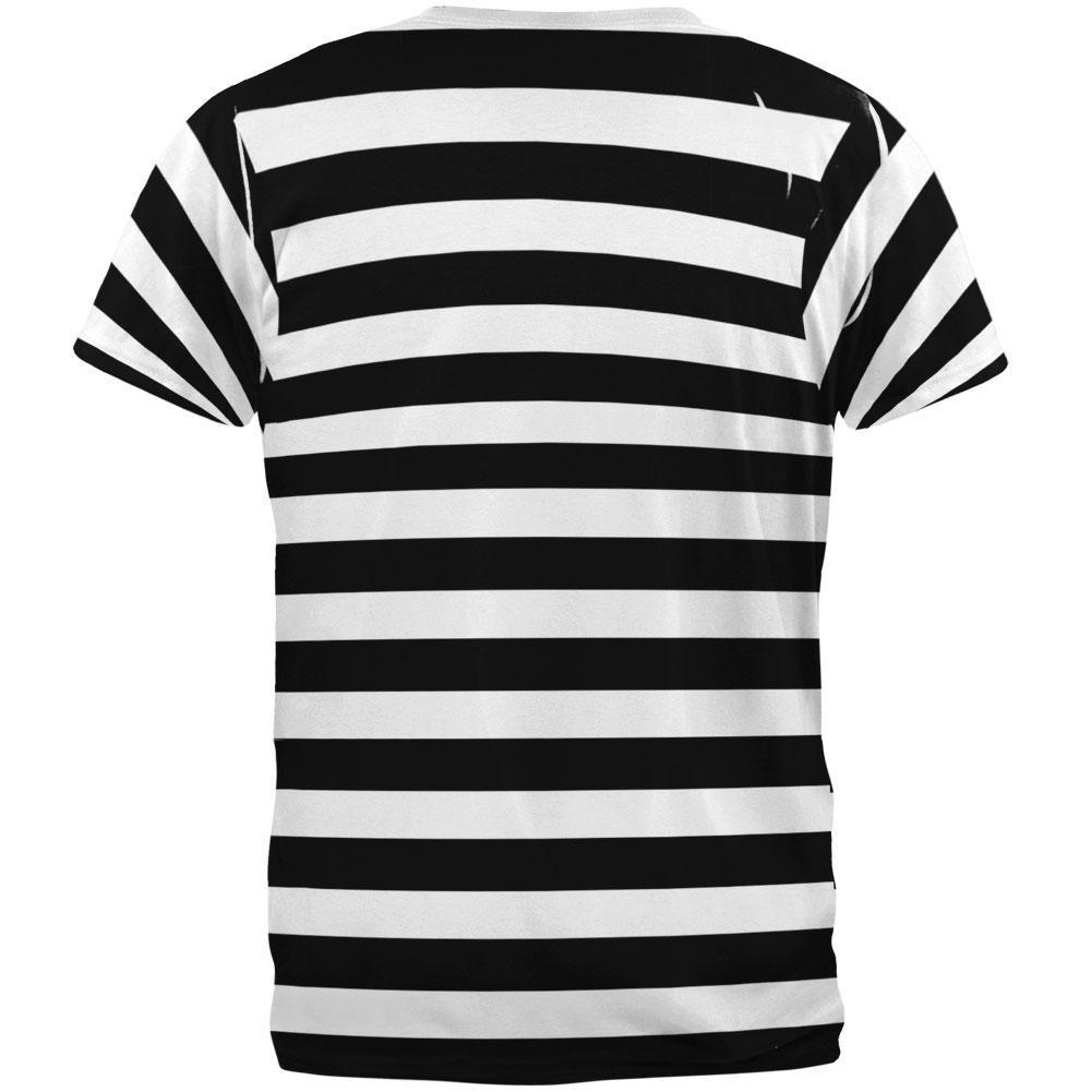 Halloween Prisoner Old Time Striped Costume All Over Adult T-Shirt