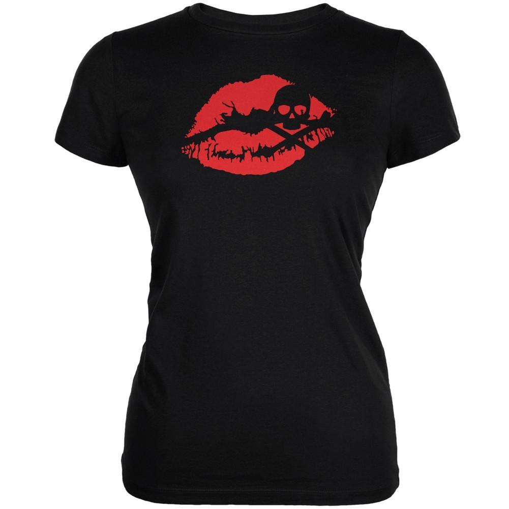 Halloween Kiss of Death Black Juniors Soft T-Shirt