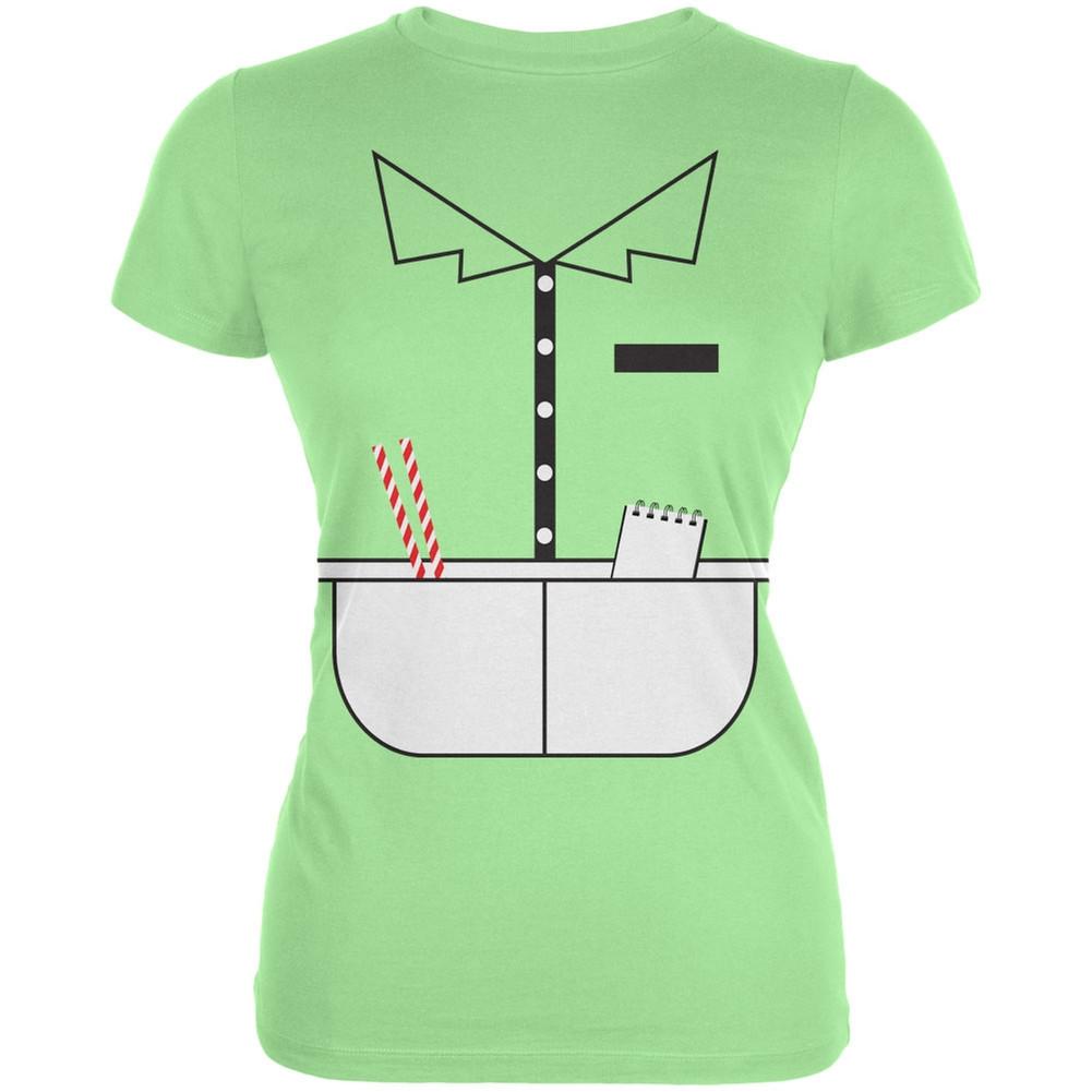 Halloween 50's Diner Waitress Mint Juniors Soft T-Shirt