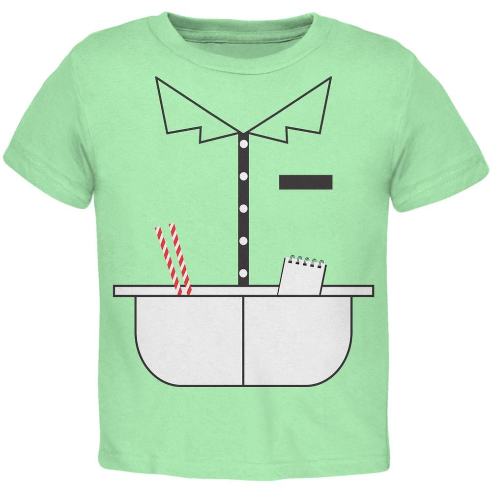 Halloween 50's Diner Waitress Mint Green Toddler T-Shirt