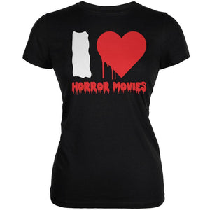 Halloween I Heart Horror Movies Black Juniors Soft T-Shirt