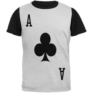 Halloween Ace of Clubs Card Soldier Costume Adult Black Back T-Shirt