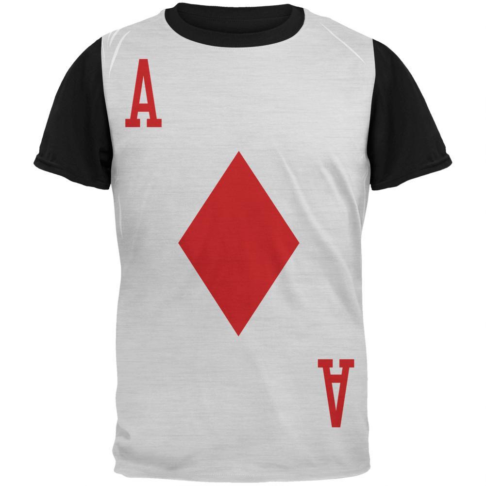 Halloween Ace of Diamonds Card Soldier Costume Adult Black Back T-Shirt