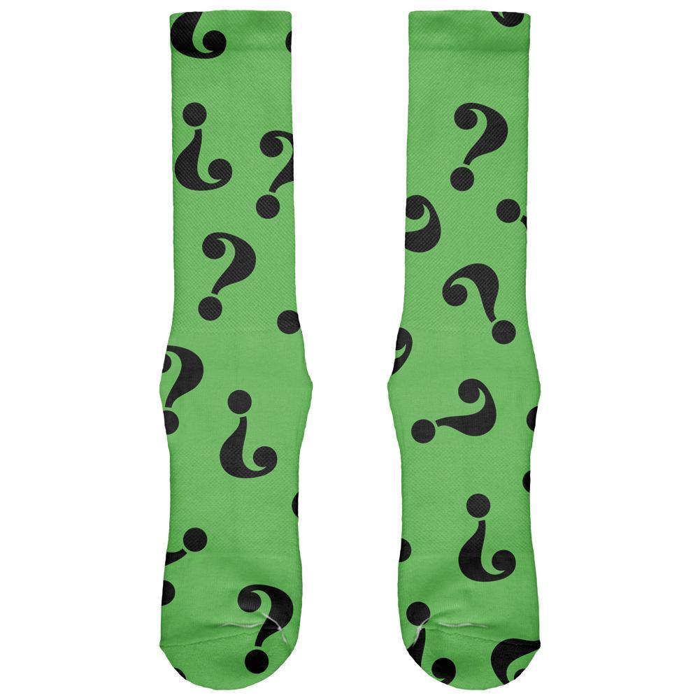 Halloween Riddle Me This All Over Crew Socks
