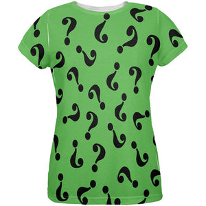 Halloween Riddle Me This Costume All Over Womens T-Shirt