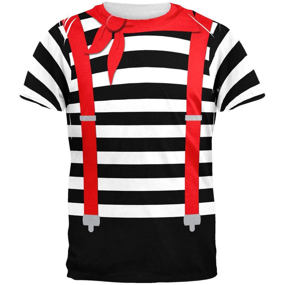 Halloween French Mime Costume All Over Adult T-Shirt