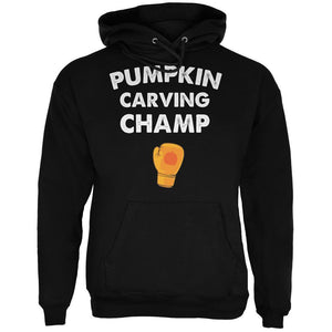 Halloween Pumpkin Carving Champ Black Adult Hoodie