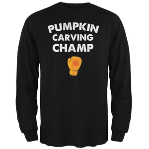 Halloween Pumpkin Carving Champ Black Adult Long Sleeve T-Shirt
