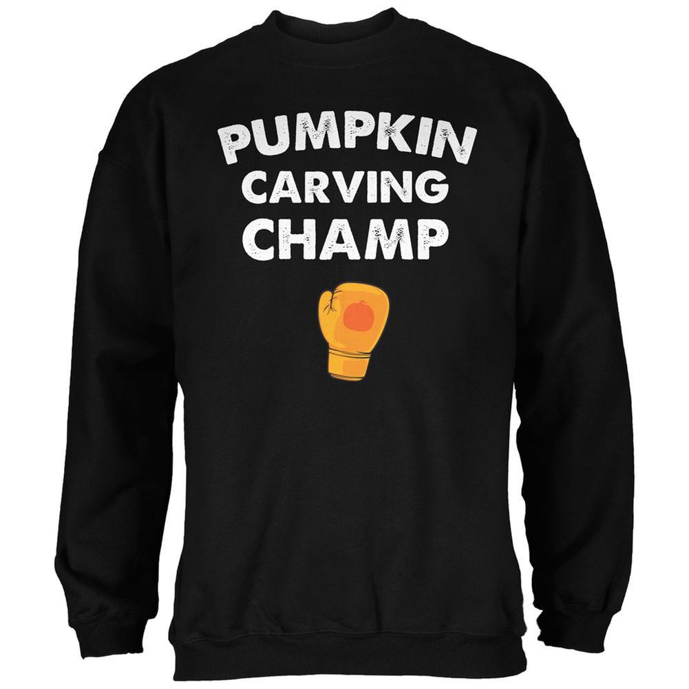 Halloween Pumpkin Carving Champ Black Adult Sweatshirt