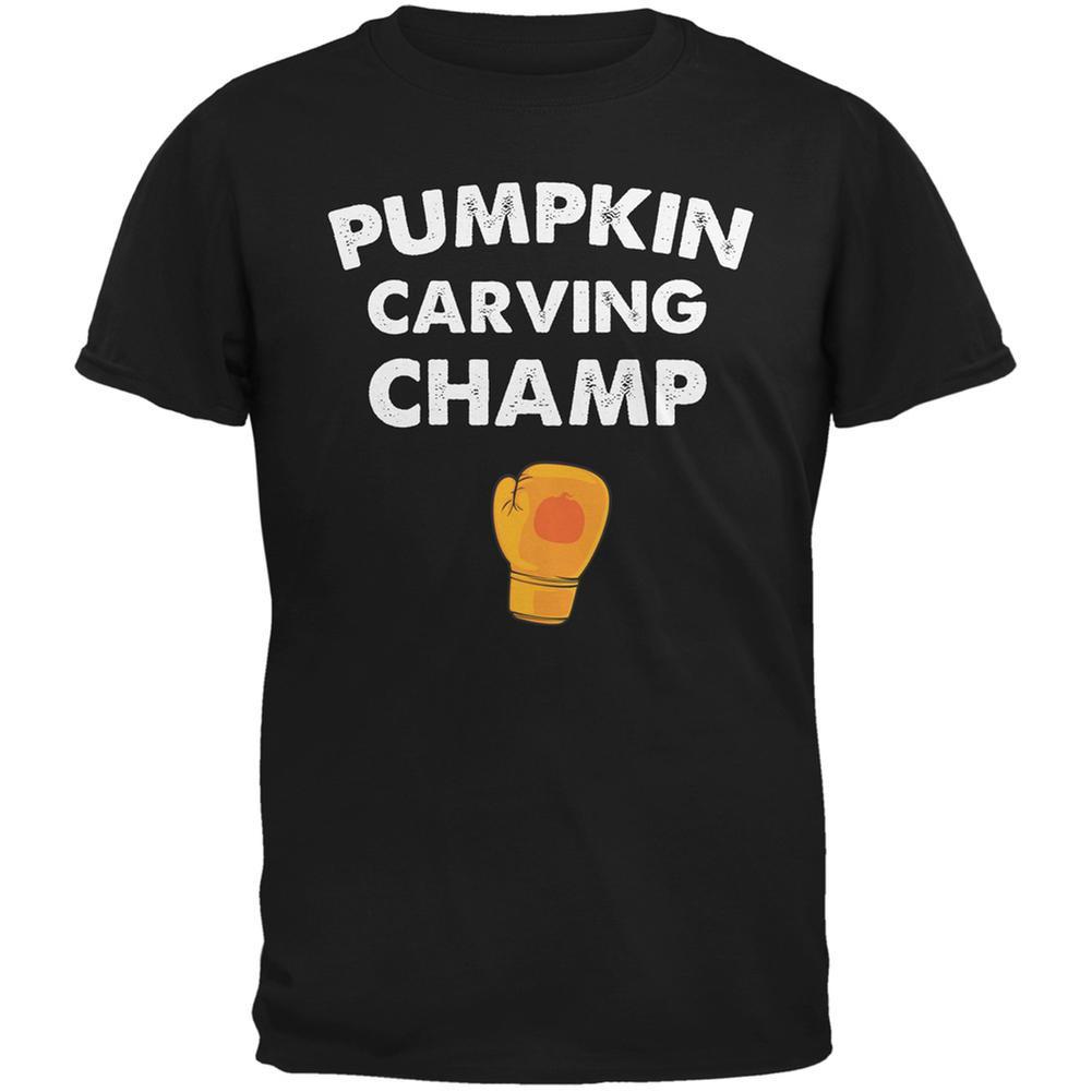 Halloween Pumpkin Carving Champ Black Adult T-Shirt