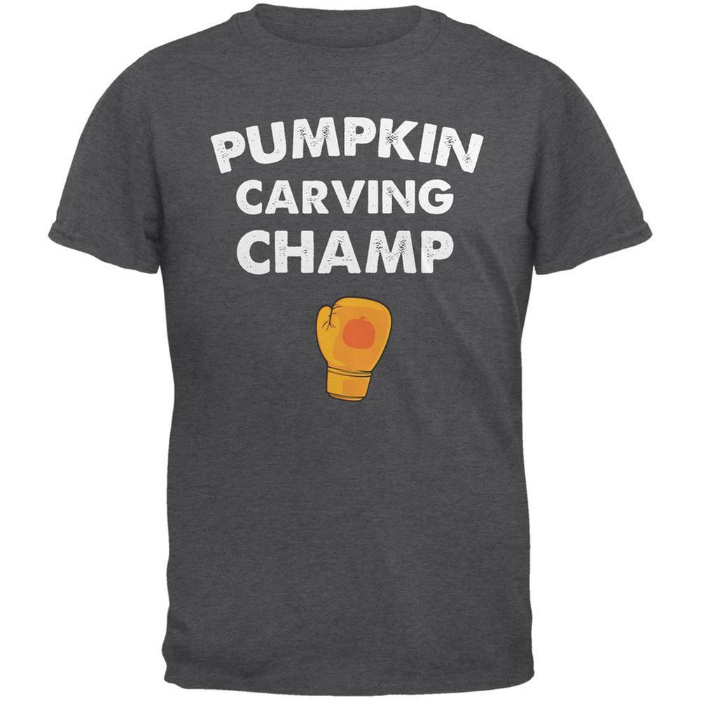 Halloween Pumpkin Carving Champ Dark Heather Adult T-Shirt